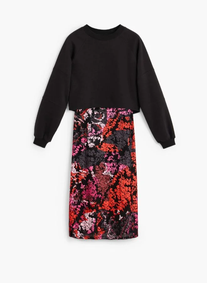Desigual multi-colored floral print Draped Floral Dress for Women | Best Price UAE